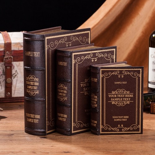 速发书式木质装饰欧书假书模纳收型书盒玄关书房书架书橱装饰摆件