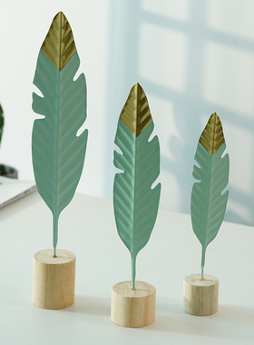 速发摆创意铁艺羽毛摆件客厅卧室装饰品创意拍摄道简具约风设