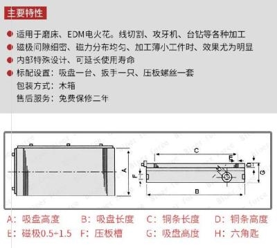 。细目永磁吸盘618精密小磨床磁盘200*400手摇平面磨磁盘