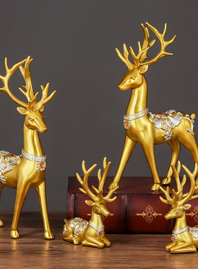 速发轻奢家公招财鹿酒柜装饰品摆件创意玄关电视室办居柜柜工艺品