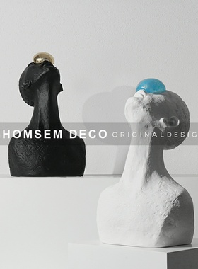 欧式轻奢半e身觉醒者艺术饰品人物雕塑样板房间售楼处大型抽象摆