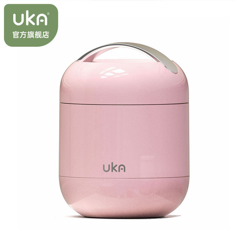 UKA玻璃内胆保温饭盒桶可微波炉加热上班族专用圆形便当盒焖烧杯