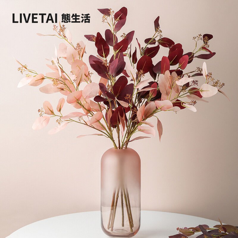 速发尤加利叶子花假花餐饰花艺摆花装桌客厅板样房植物摆设