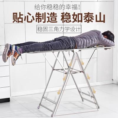 速发收缩简易晾晒架落厚户外折叠晾衣架小地台双杠式晒衣加型TH10