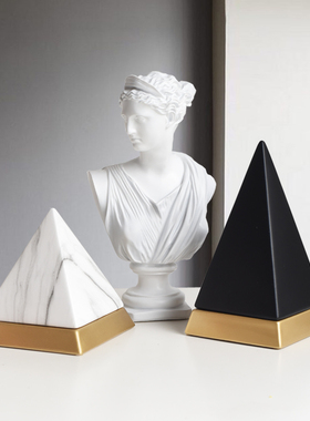 速发创意几何样板间件轻玄关厅奢装饰品金字塔摆客办公室酒柜