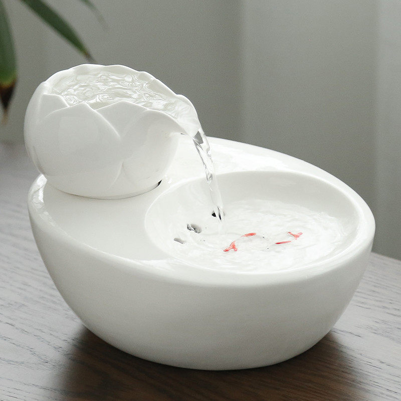 现货速发猫咪饮水机猫用陶瓷自动循环饮水器自动流水喂水碗喝水神