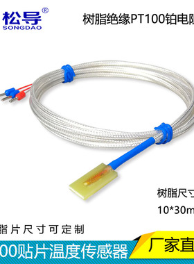 绝缘树脂贴片式pt100铂热电阻测温探头表面pt10V00温度传感器