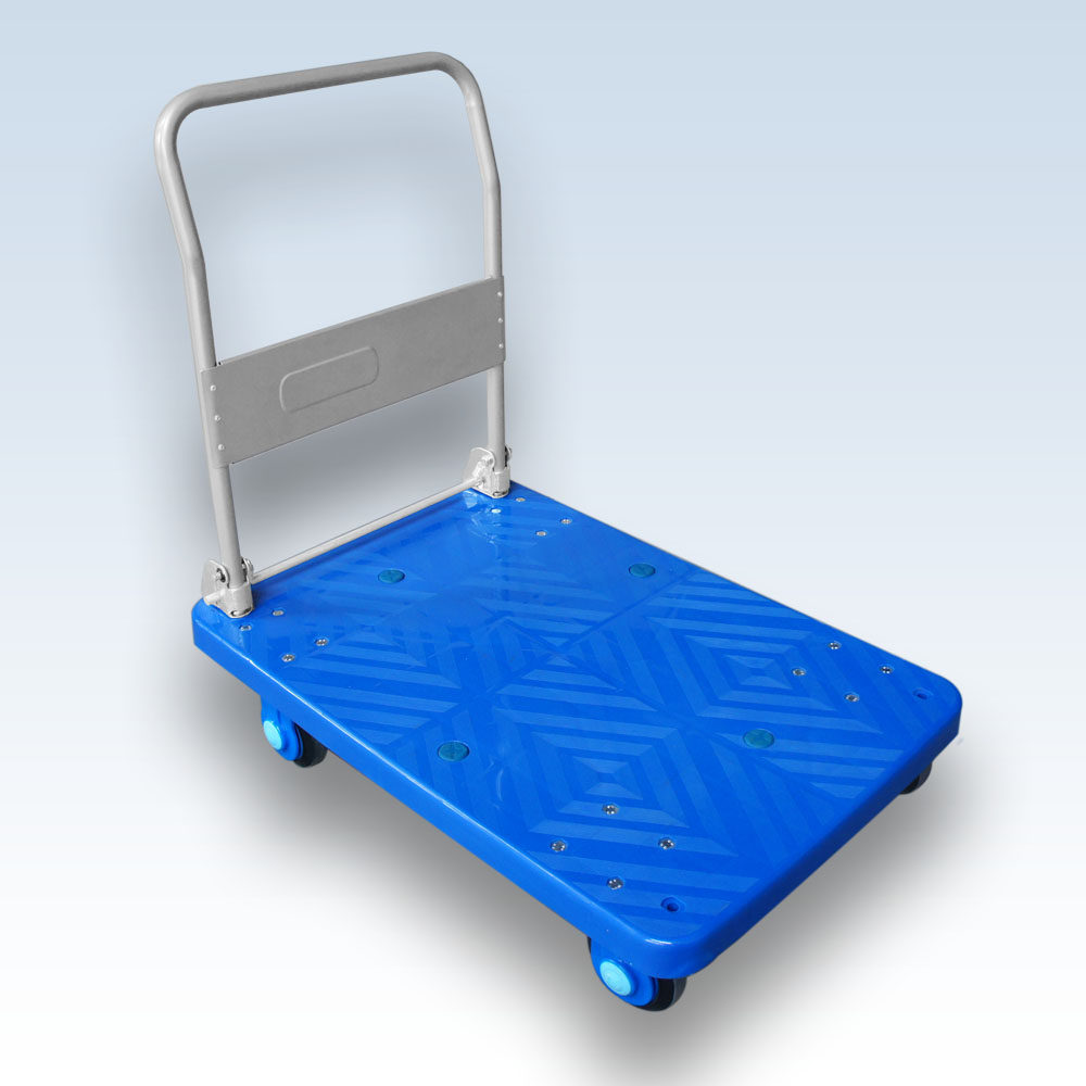 【包邮】单层折j叠扶手超静音平板车物流手推车运货车装卸物周转