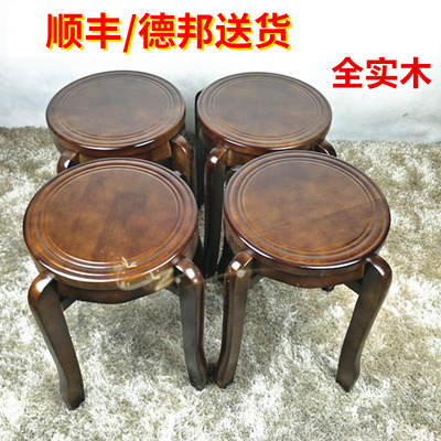 实木凳子圆凳家用木质凳子餐桌凳客厅圆凳中式木凳可叠放古筝凳子