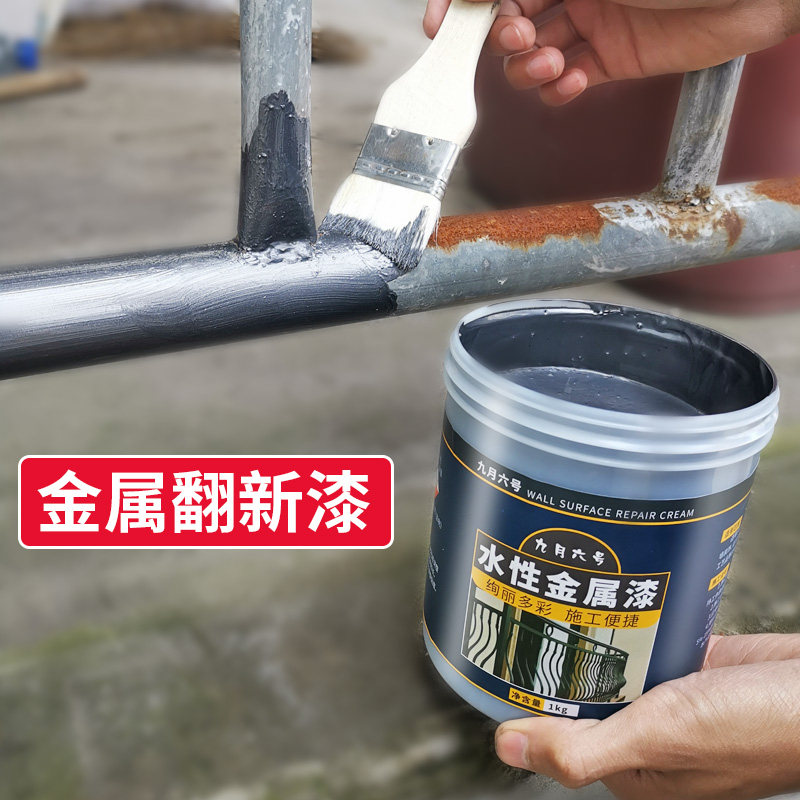 防锈漆 水性油漆金属漆铁门翻新漆钢铁免除锈铁漆 黑色铁锈转化剂