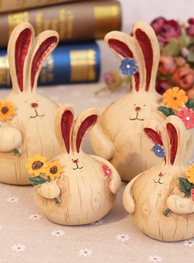 速发大蒜摆兔子情侣创意工装品家居艺饰品 婚房胖件实用结婚礼物