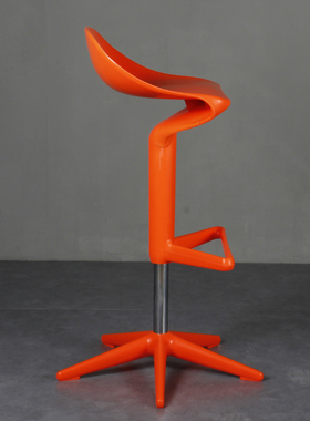 热销北欧吧椅升降家用橙色高脚凳轻奢伸缩吧凳现代简约前台椅汤勺