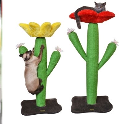 猫咪彩色柱子猫抓柱猫爪装饰仙人球底盘大小木板爪子仙人掌猫爬架