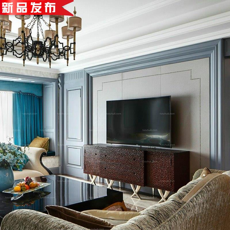 好货欧式卧室硬包背景墙铆钉沙发床头电视美式客厅卧室铜钉软包背