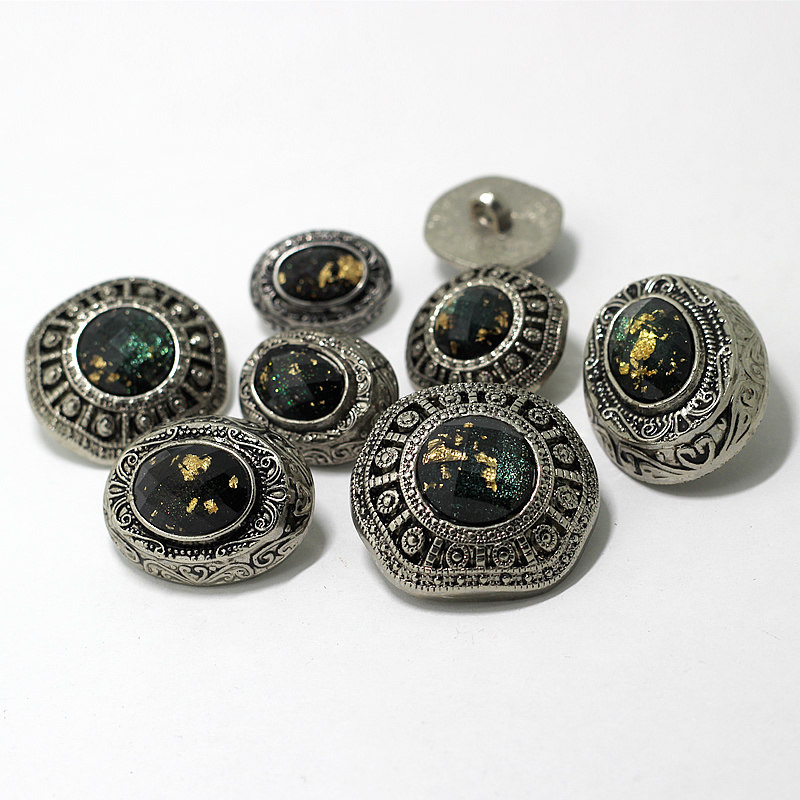 纽扣扣子复古藏银钻扣装饰扣呢大衣毛衣钮扣塑料扣西装外套手缝扣