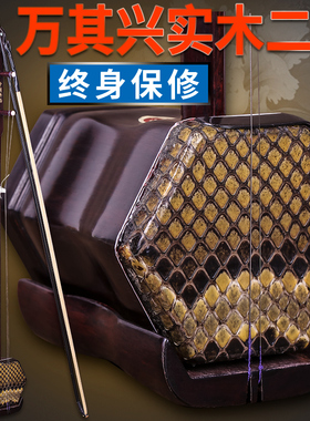 万其兴实木二胡古月牌万其兴二胡乐器初学演奏二胡送配件
