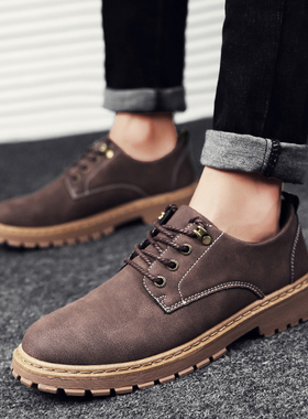 2021夏c季新款男靴子低帮百搭马丁鞋男士马丁靴男潮靴英伦工装短