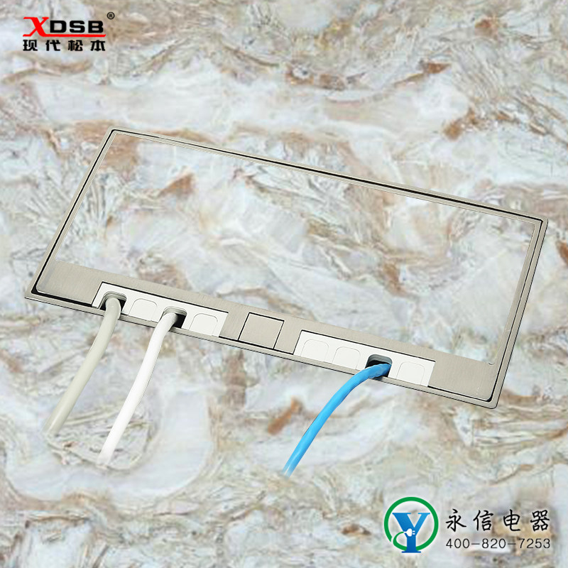 嵌入式大理石地插座双位86型不锈钢防水地板插座隐藏式地插 空体