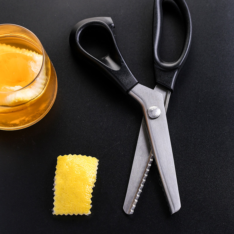 酒吧不锈钢锯齿剪k刀 橙皮柠檬皮形状花边剪刀 鸡尾酒橘皮装饰剪