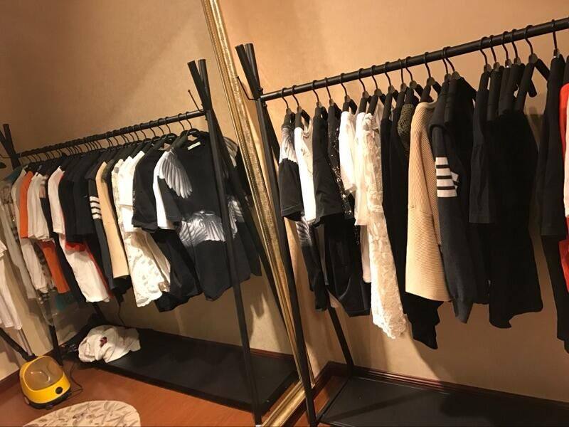 铁艺服装架服装店挂衣架侧挂架落地式展示架男女装店简易时尚货架