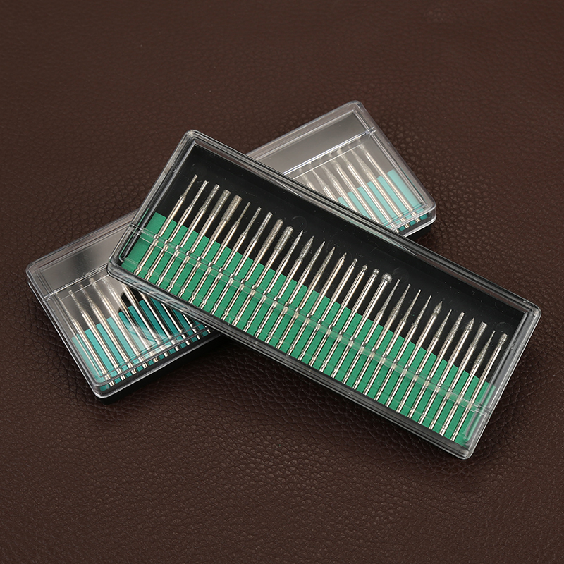 30pc只盒装迷你电磨电钻配件玉雕 金刚石砂打磨头磨针 磨棒