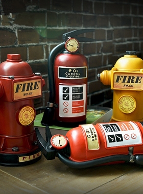 创意灭火器零钱罐消防栓存钱罐咖啡厅装饰摆件客厅电视柜摆设