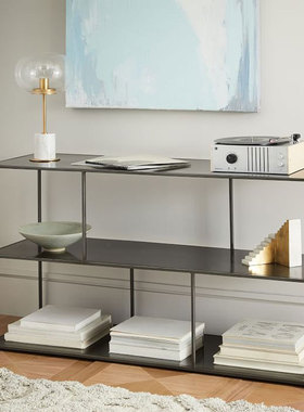 铁艺隔板置物架办公室客厅卧室极简多层落地玄关收纳架靠墙窄书架