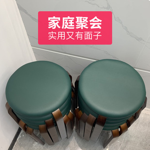 实木圆凳子家用木板凳矮凳客w厅创意小凳子简约餐桌凳轻奢椅子四
