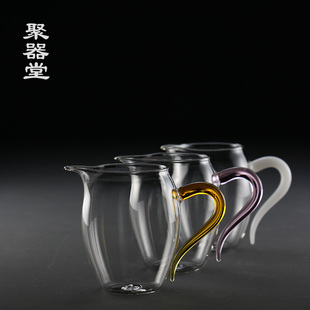 加厚耐热玻璃公道杯大号尖嘴公杯分茶器家用茶海茶道杯子茶具