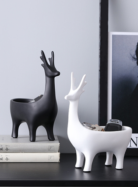 北欧鹿摆件装饰品首饰收纳盒创意女生房间梳妆台床头柜桌面小摆设