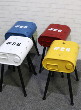 复古汽油桶工业风LOFT酒吧凳咖啡厅椅子怀旧做旧装饰品铁艺油箱凳