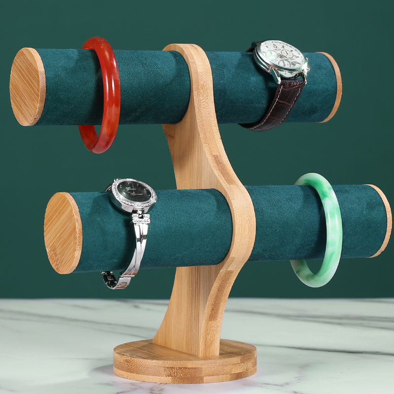 竹木手镯架项链手链展示架手表架首饰饰品收纳架柜台陈列珠宝道具