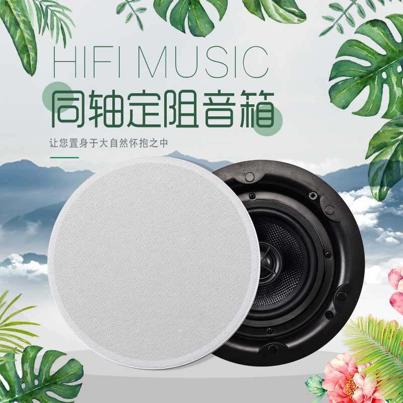 无线蓝牙家用吸顶音响重低音吊顶喇叭背景音乐嵌入式天花喇叭套装