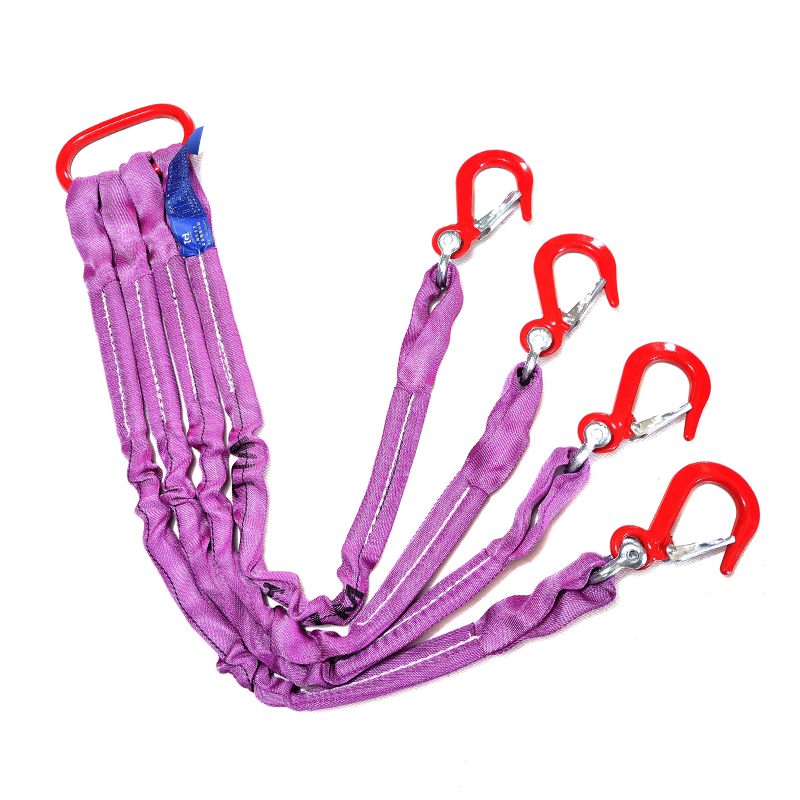 工业行车吊车柔性吊带起重吊装带成套组合吊索具吊钩吊环3T5吨4腿