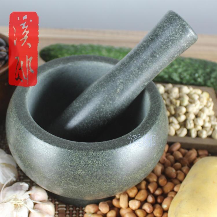 优选溪邸天然青石臼捣蒜器 蒜泥器压蒜器研磨器擂钵 家用蒜臼子捣