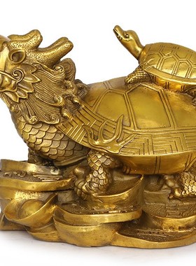 优选铜龙龟风水摆件古铜龙头龟龙龟保泰摆件易明开居铜制天解福运