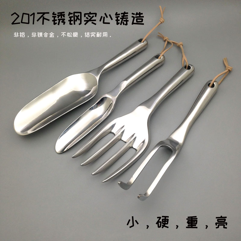 实心铸造迷你铲 种花盆栽松土梳根园林铲花铲园艺工具