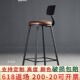 吧台椅高脚凳前台酒吧桌椅现代简约铁艺实木奶茶店高脚吧台凳