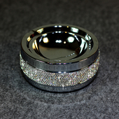 小巧烟灰 创意多功能不锈钢烟灰缸X 奢华镶钻办公家用烟灰缸 时尚