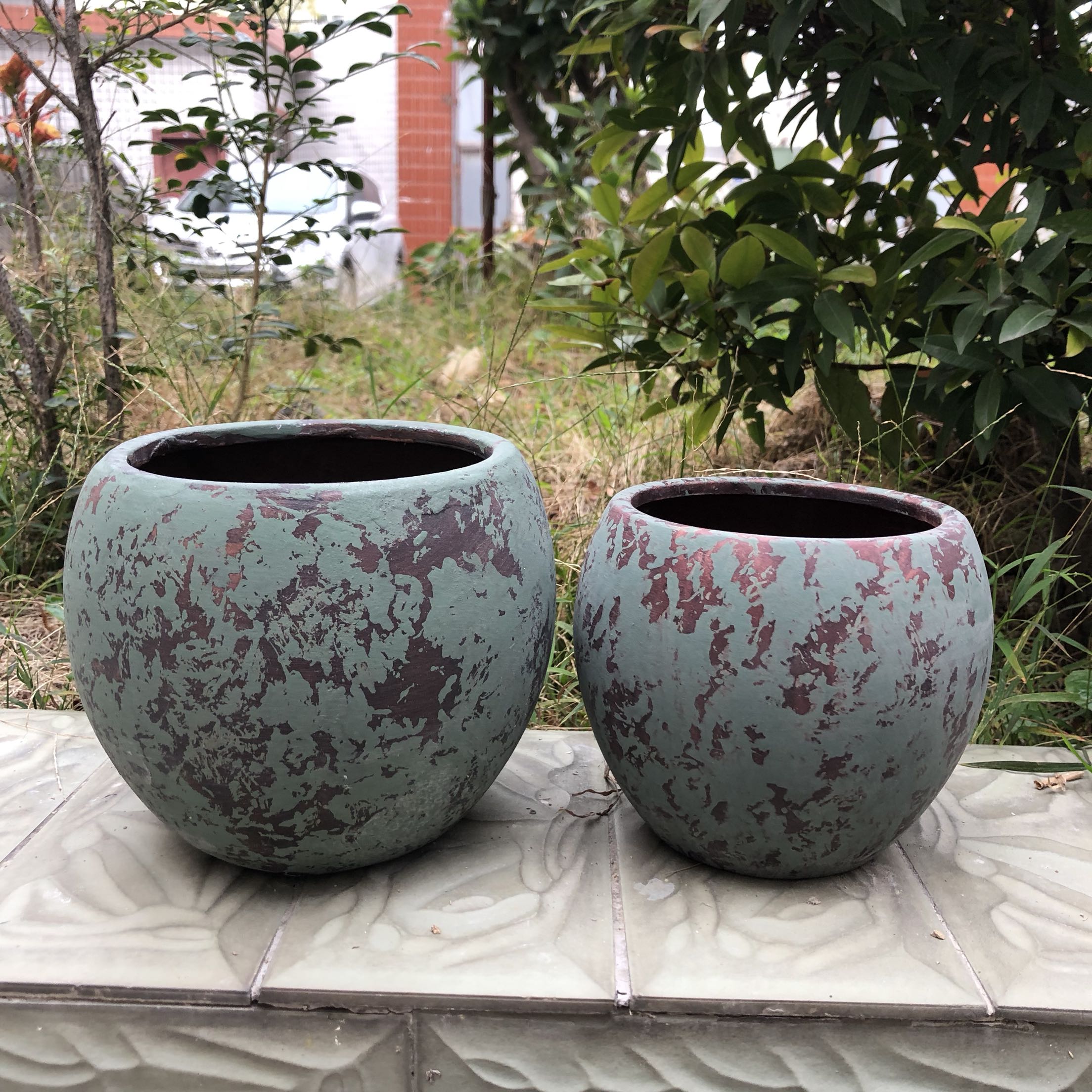 多肉花盆 仿古陶瓷花器 透气个性粗陶盆 复古植物盆 创意陶器陶罐