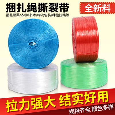 塑料绳子打包绳捆扎捆绑缝包装撕裂带尼龙封菜包扎口袋红色白线团