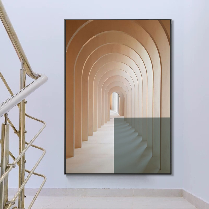 装饰画抽象 创意 个性建筑几何抽象画现代客厅玄关挂画大幅工业风图片