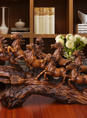 八骏雄风马摆件客厅酒柜电视柜装饰品办公室桌面摆设乔迁开业礼品