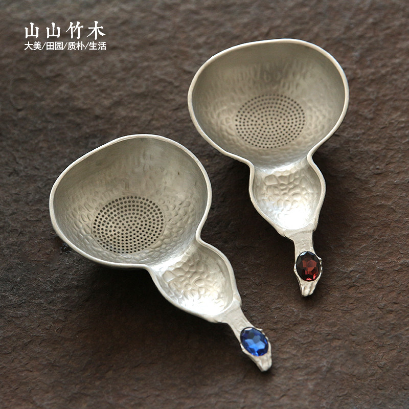 茶漏茶滤葫芦瓢日式纯锡茶叶过滤网功夫手工茶器功夫茶具茶配