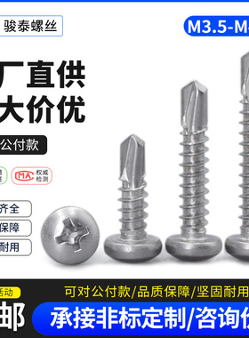 M35 M39M42M48 410不锈钢十字圆头自钻螺丝盘头钻尾自攻燕尾