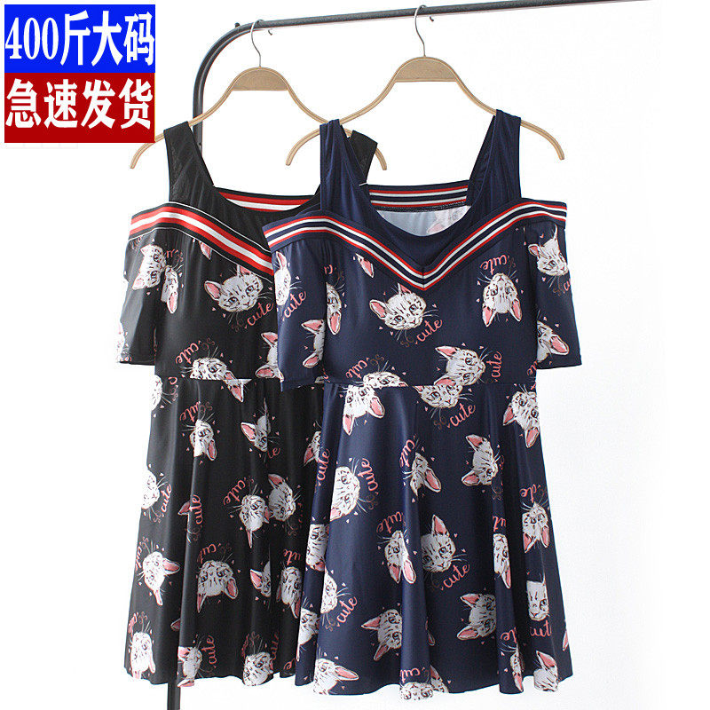 特大码泳衣女微胖mm200斤遮肚显瘦250特大号连体泳装沙滩温泉泳衣