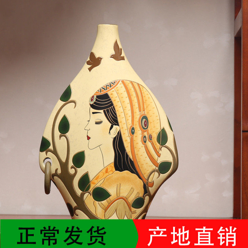 东南亚飞燕云南丽江手工装饰品陶瓷隔层博古M架悬玄关酒柜橱柜摆
