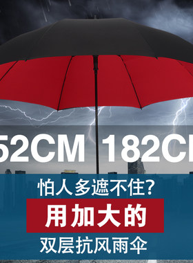 雨伞长柄自动超大号防风加固迎宾伞男士定制特大直杆伞双层防晒女