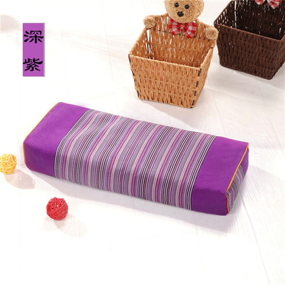 新品纯棉老粗布枕头外皮 长方形枕套花草保健枕芯内胆 不含荞麦壳