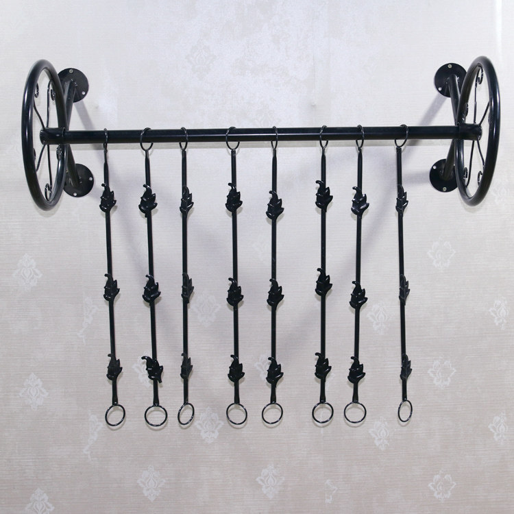 铁艺服装架上墙服装店展示架壁挂式衣服架子男女装童装店正侧挂架